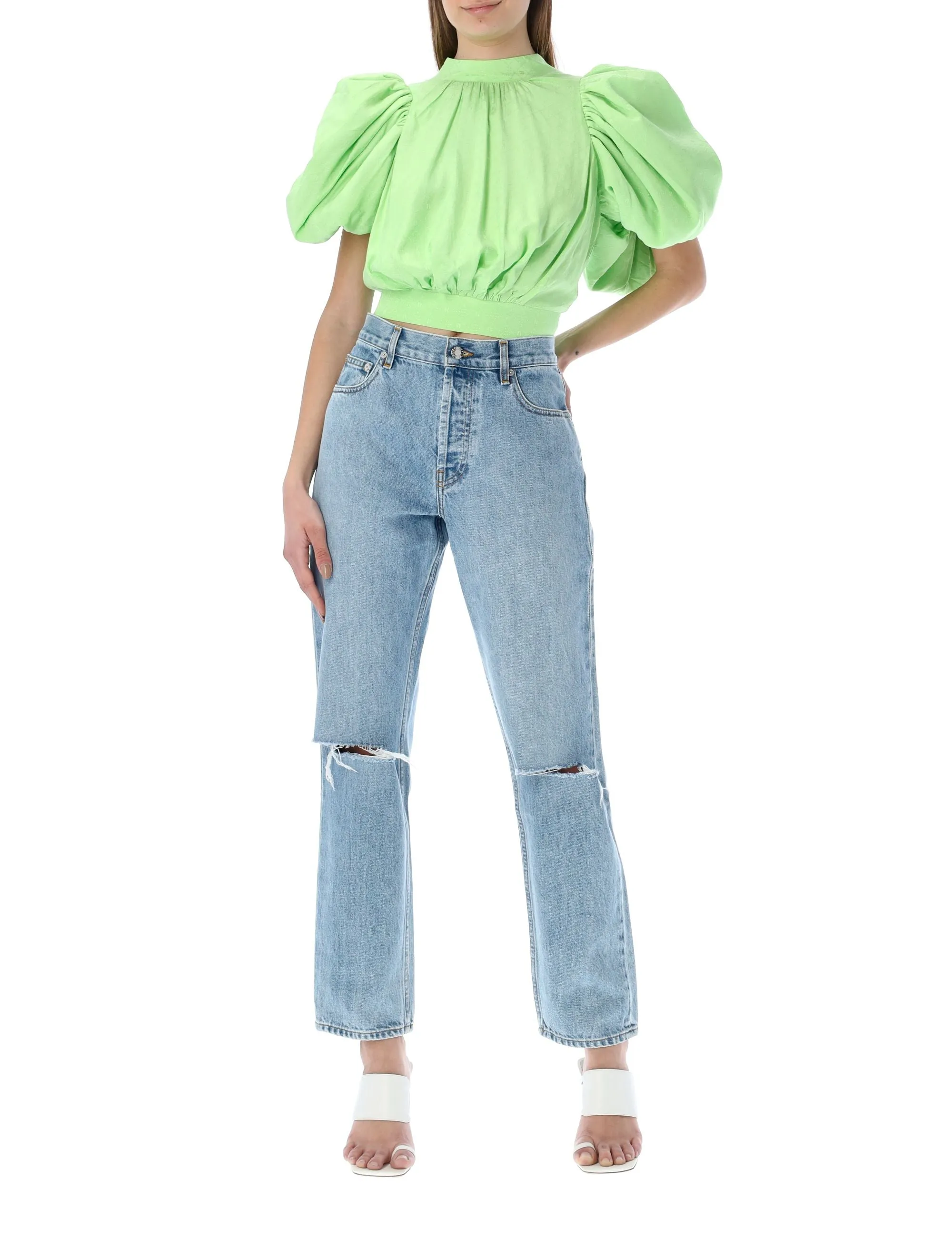 ROTATE Dawn Cut-Out Puff Sleeved Top