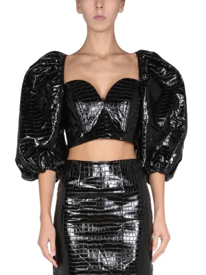 ROTATE Irina Heart Neck Cropped Top