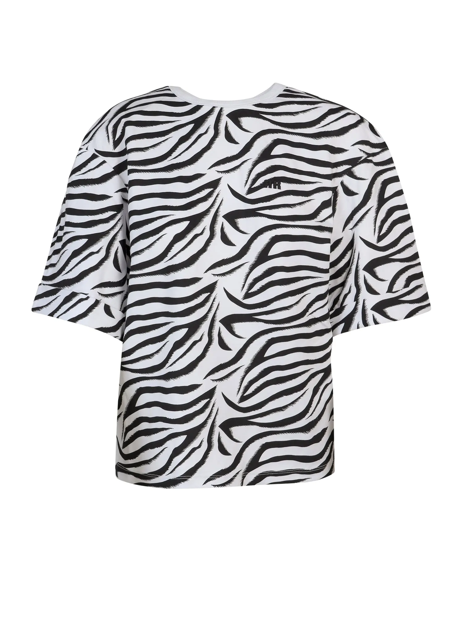 ROTATE Keyhole Detailed Zebra-Printed T-Shirt
