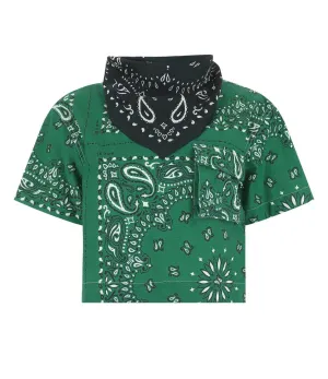 Sacai Bandana Print Scarf-Detailed T-Shirt