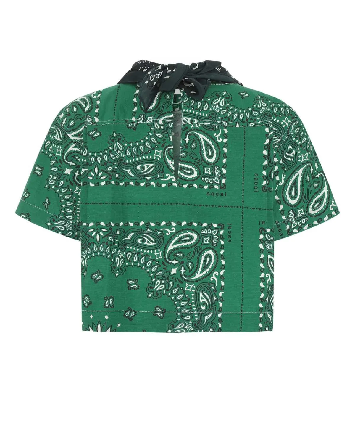 Sacai Bandana Print Scarf-Detailed T-Shirt