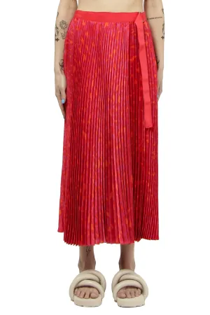 Sacai Belted Fully Pleated Midi Skirt