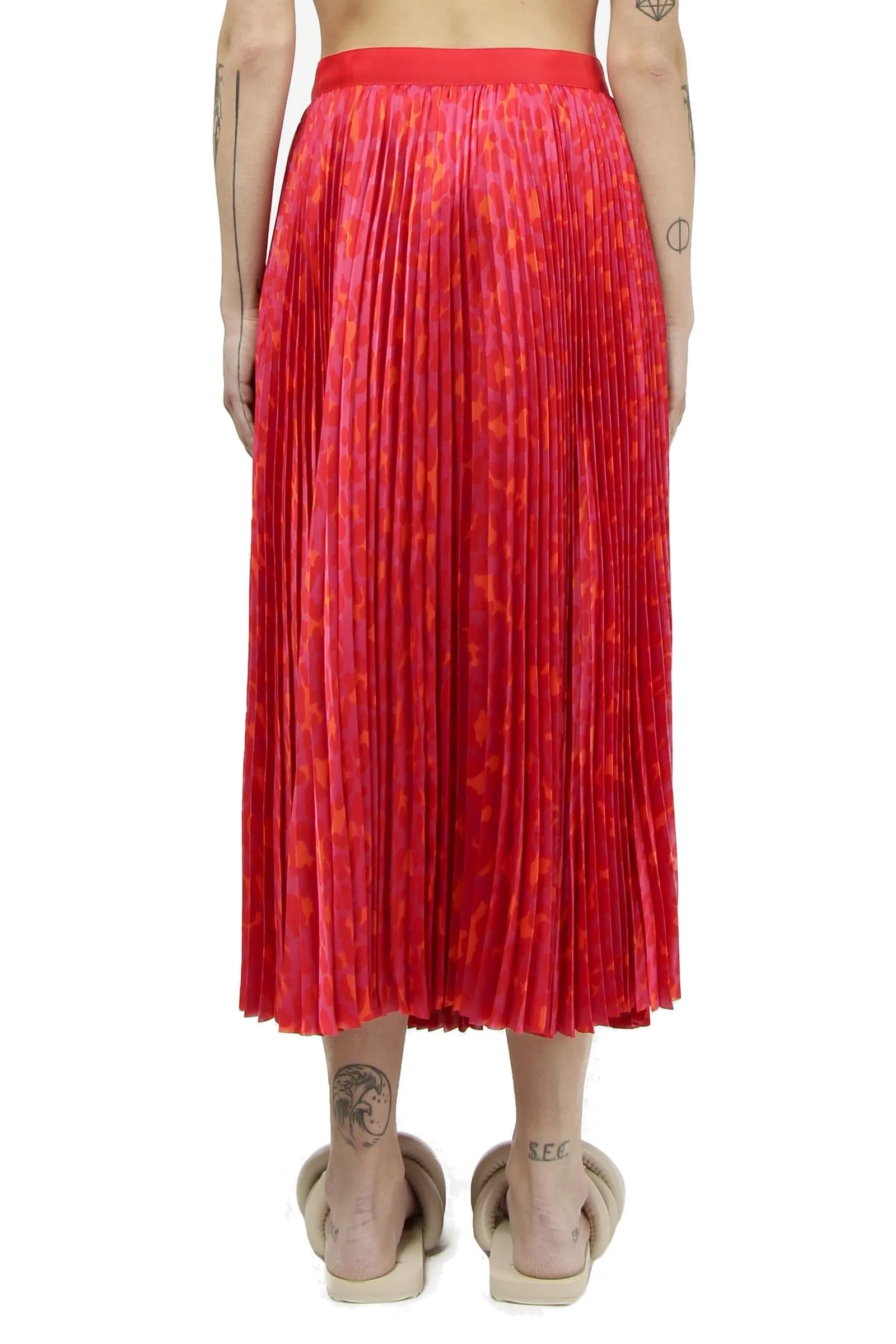Sacai Belted Fully Pleated Midi Skirt