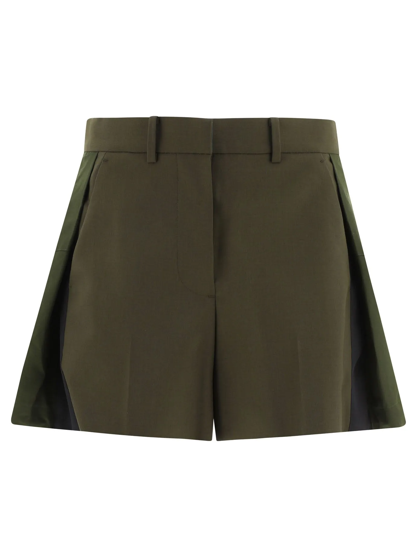 Sacai High-Rise Pleat Detailed Shorts