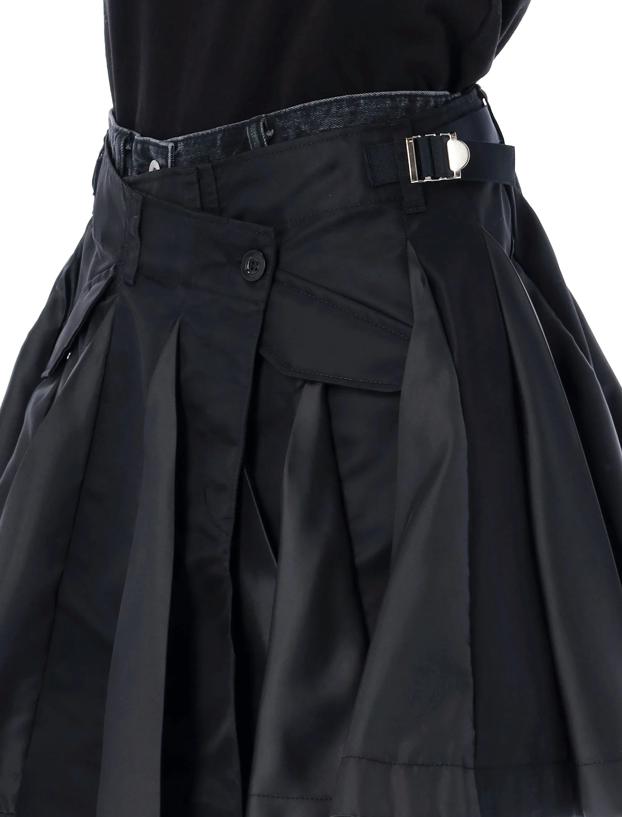Sacai Layered Skirt Denim Shorts