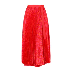 Sacai Leopard Printed Pleated Skirt