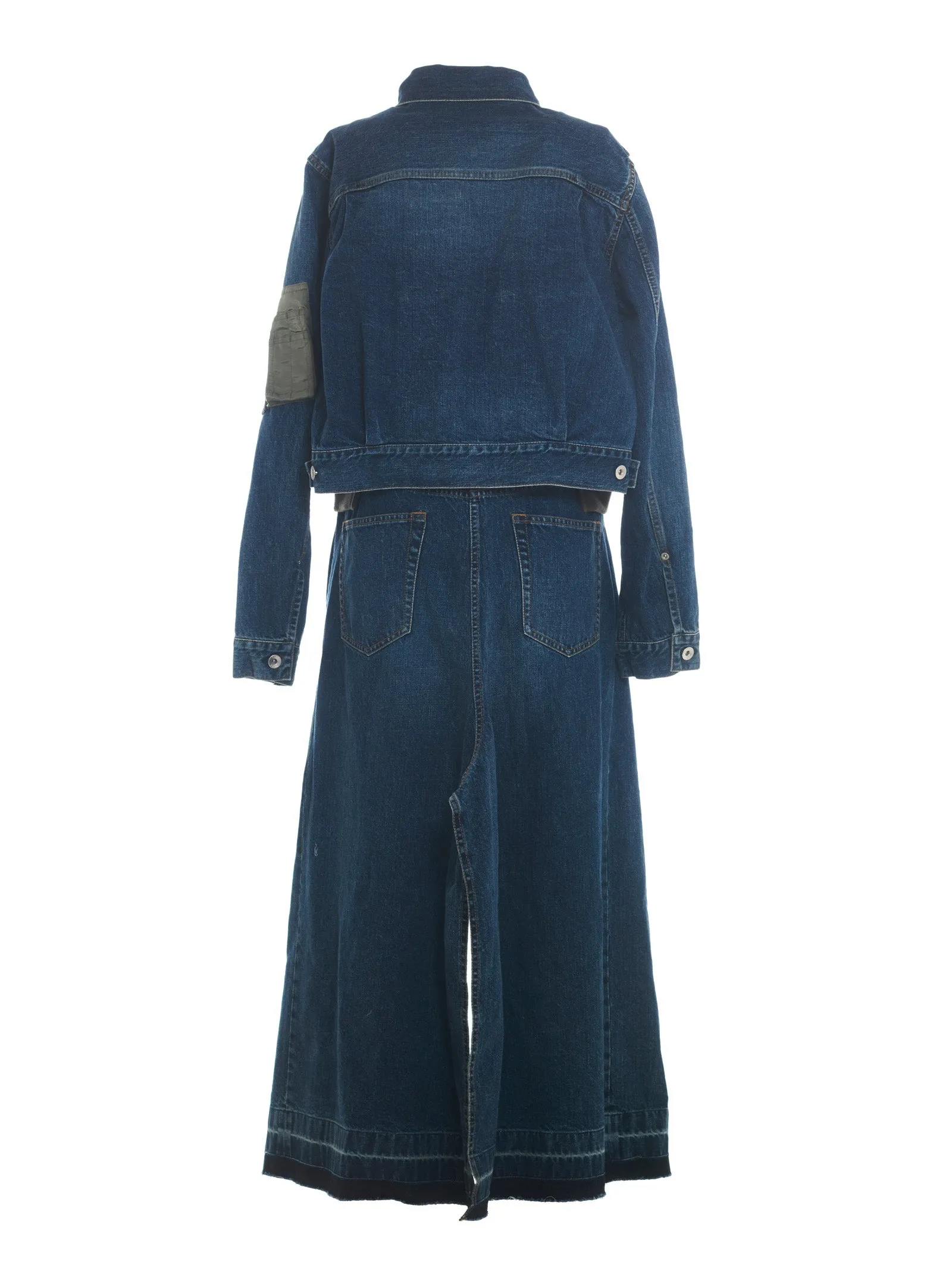 Sacai Panelled Frayed Edge Coat