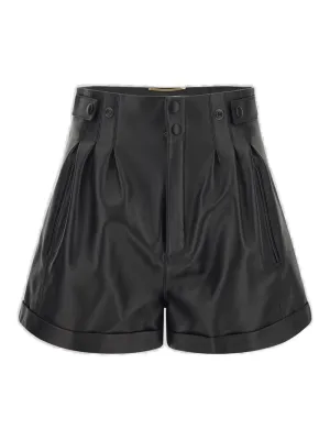 Saint Laurent Button Detailed High Waist Shorts