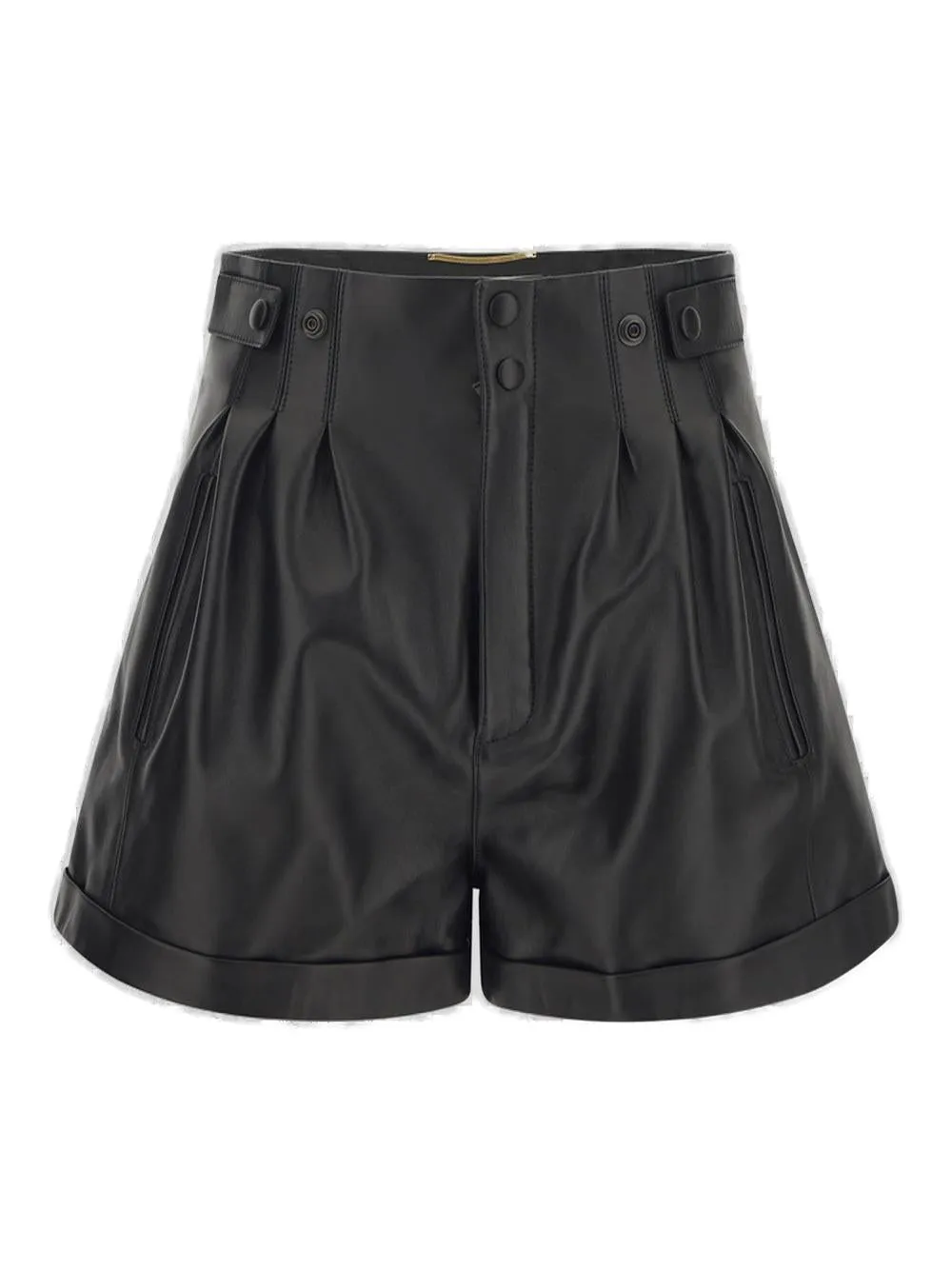 Saint Laurent Button Detailed High Waist Shorts