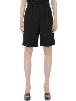 Saint Laurent Button Detailed High Waist Shorts