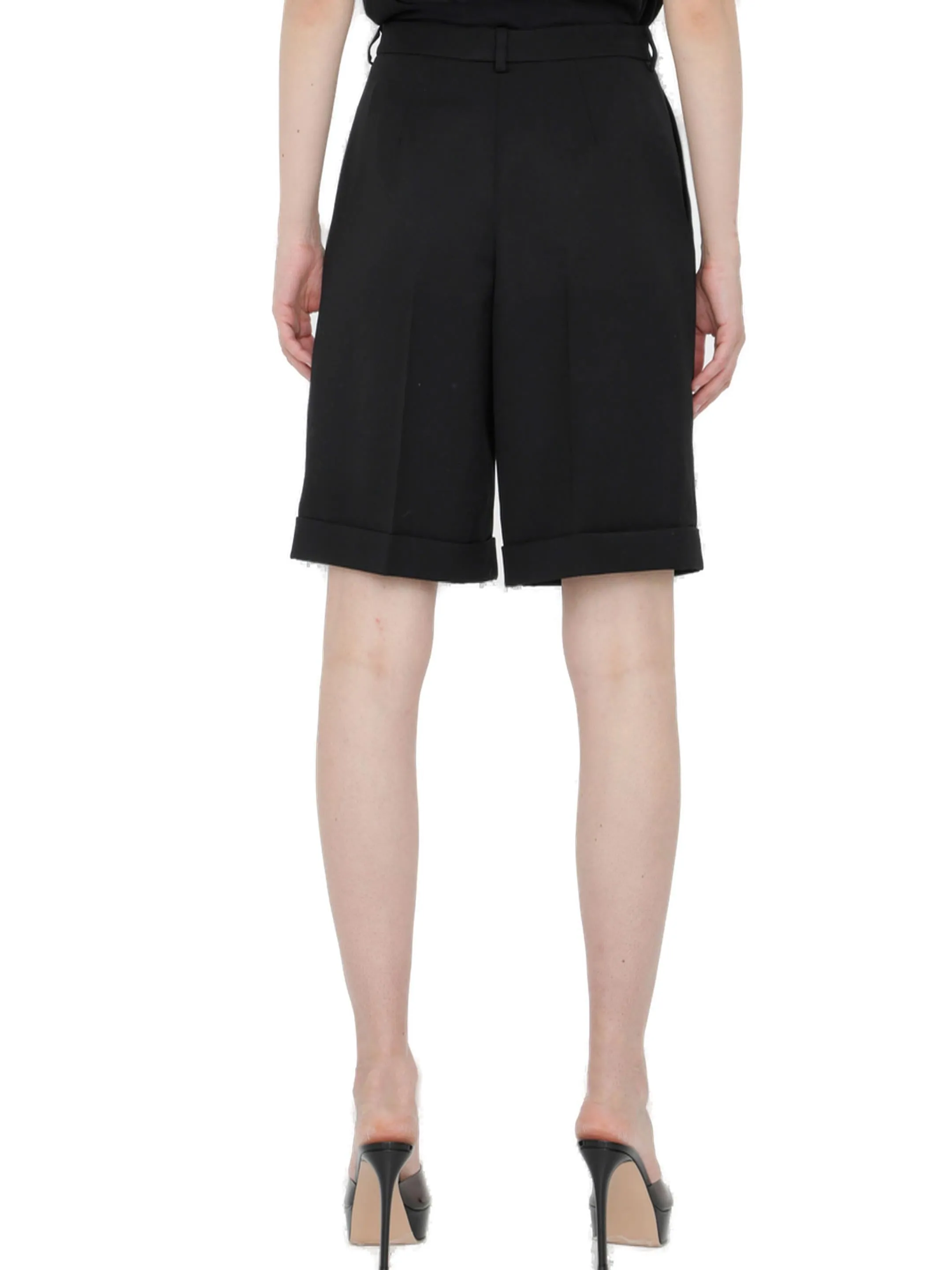 Saint Laurent Button Detailed High Waist Shorts