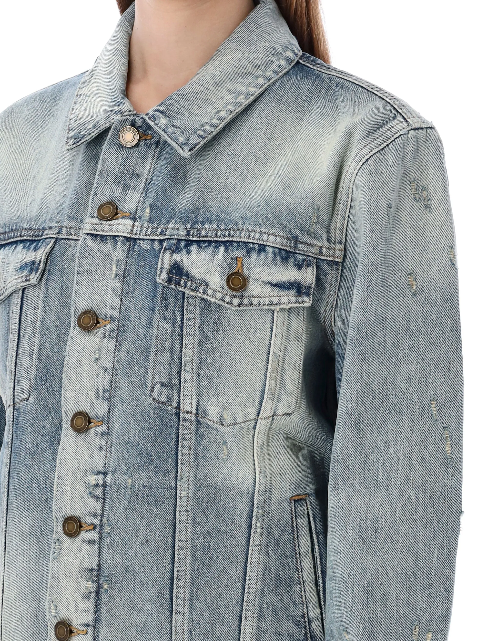 Saint Laurent Buttoned Long-Sleeved Denim Jacket