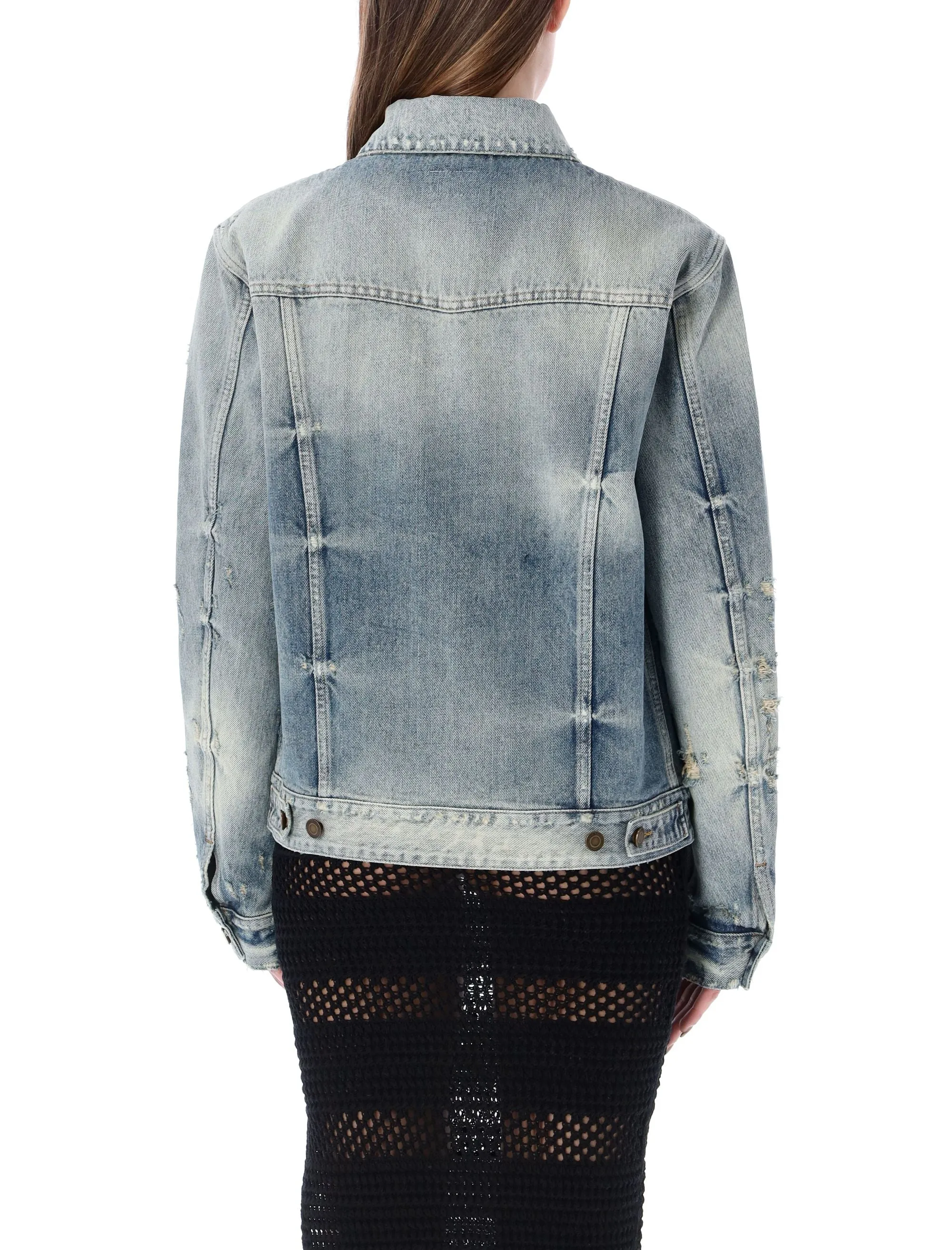 Saint Laurent Buttoned Long-Sleeved Denim Jacket