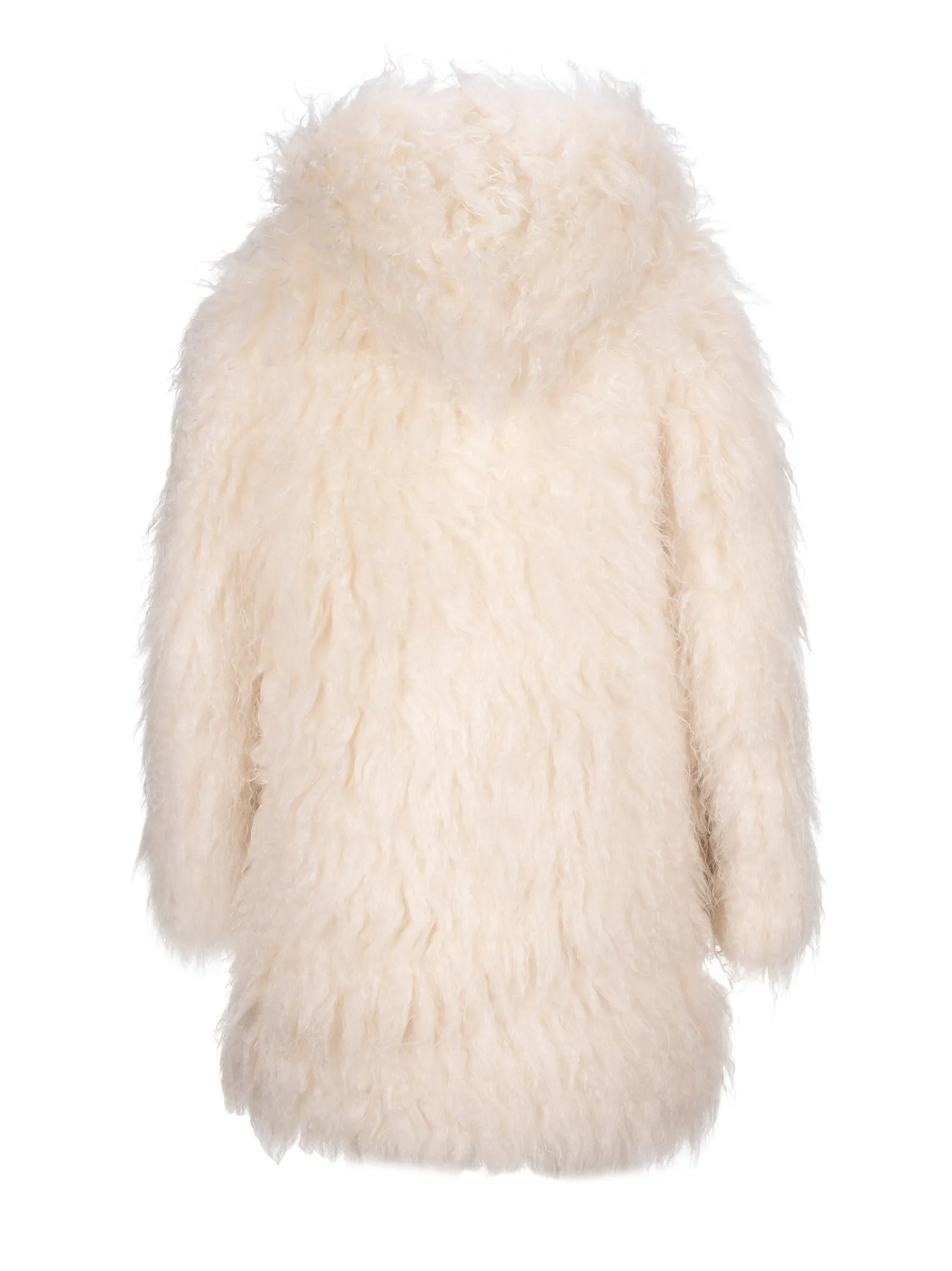 Saint Laurent Faux Fur Hooded Long Duffle Coat