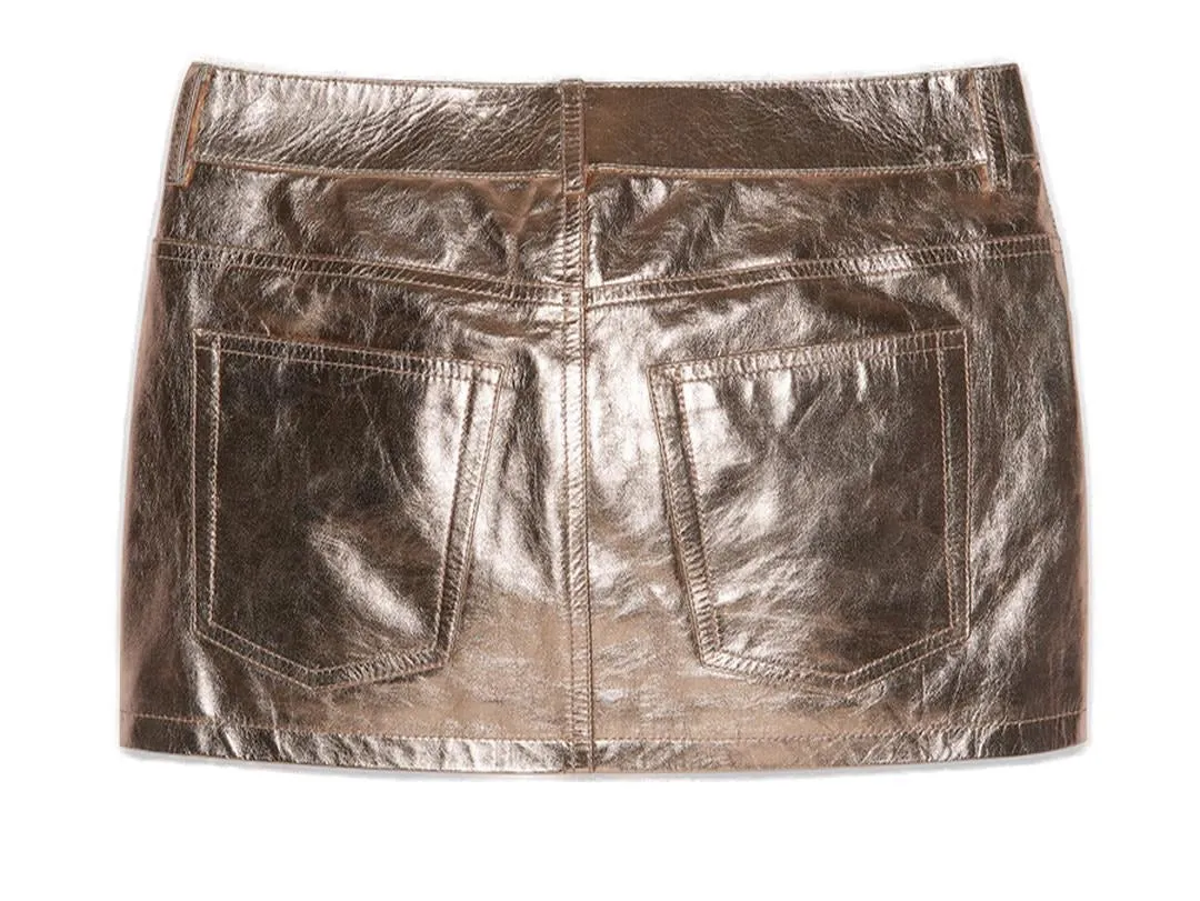 Saint Laurent Lam Leather Mini Skirt