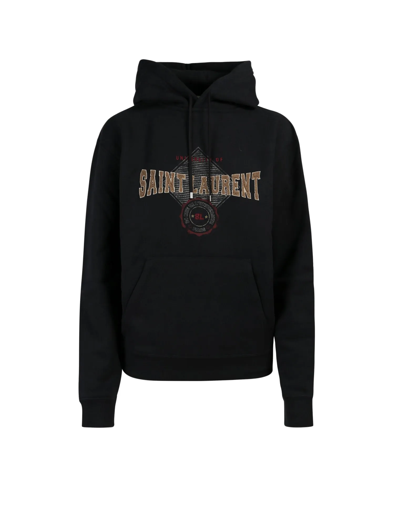 Saint Laurent Logo Detailed Drawstring Hoodie