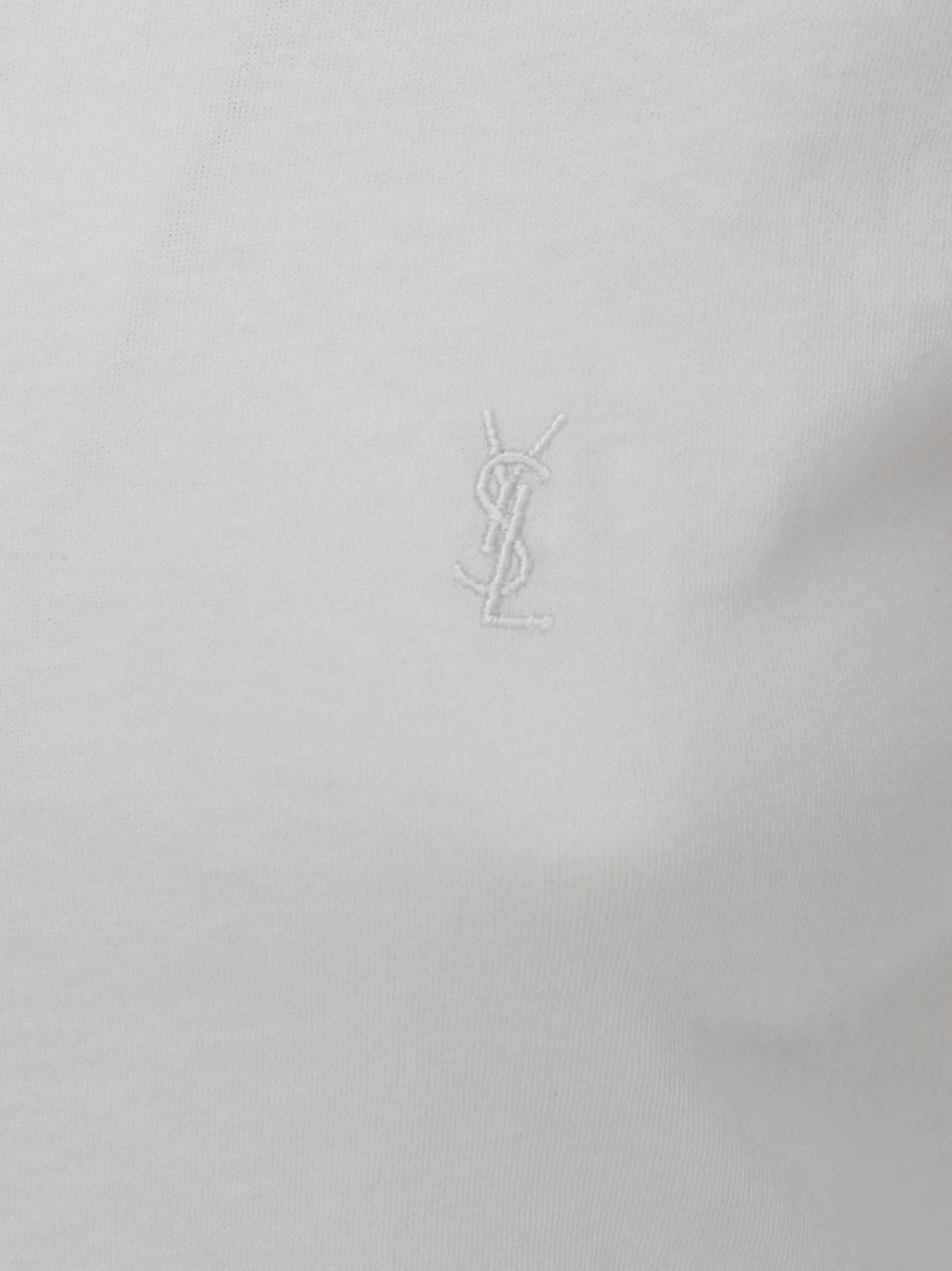 Saint Laurent Logo Embroidered Crewneck T-Shirt