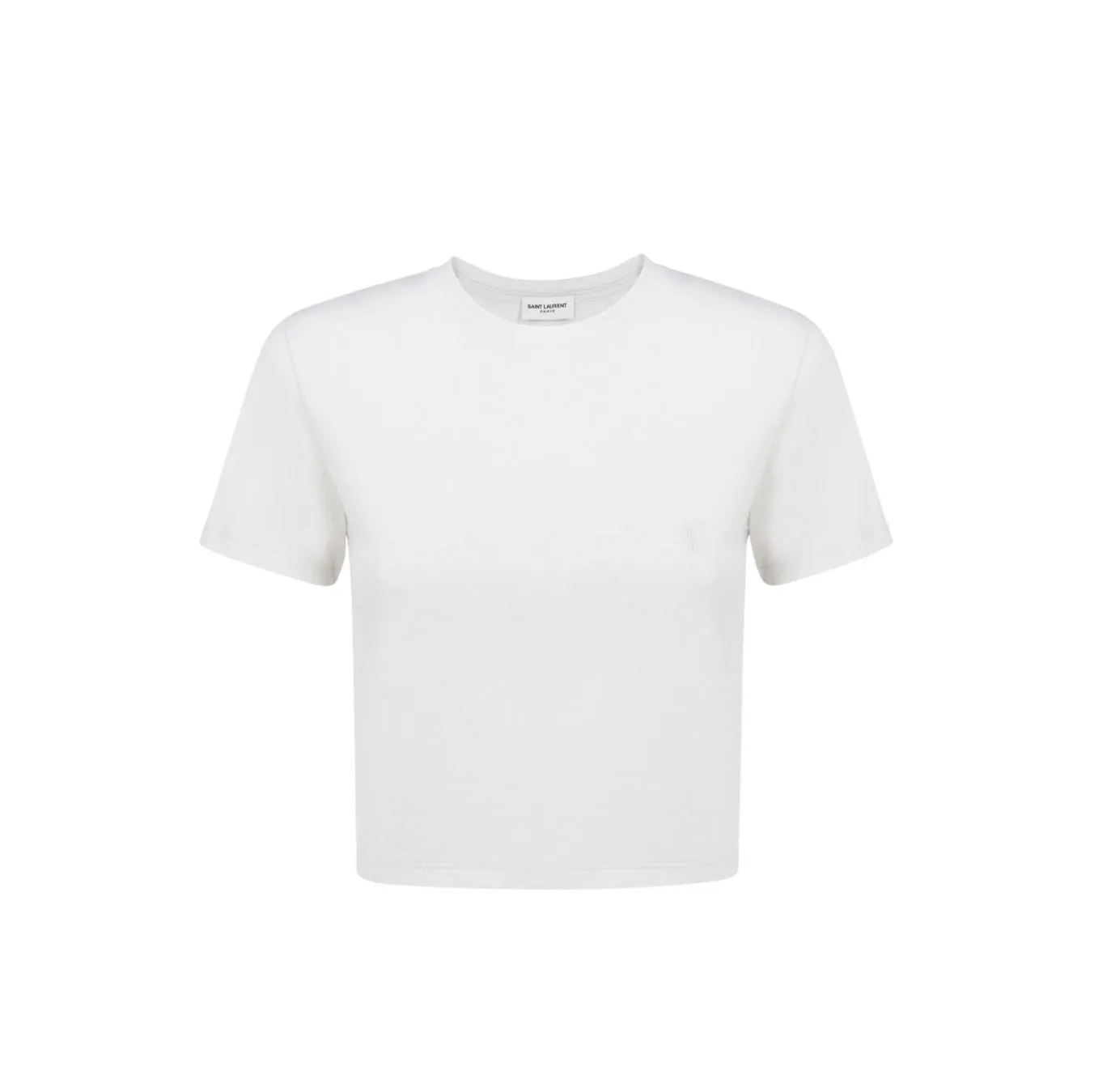 Saint Laurent Logo Embroidered Crewneck T-Shirt