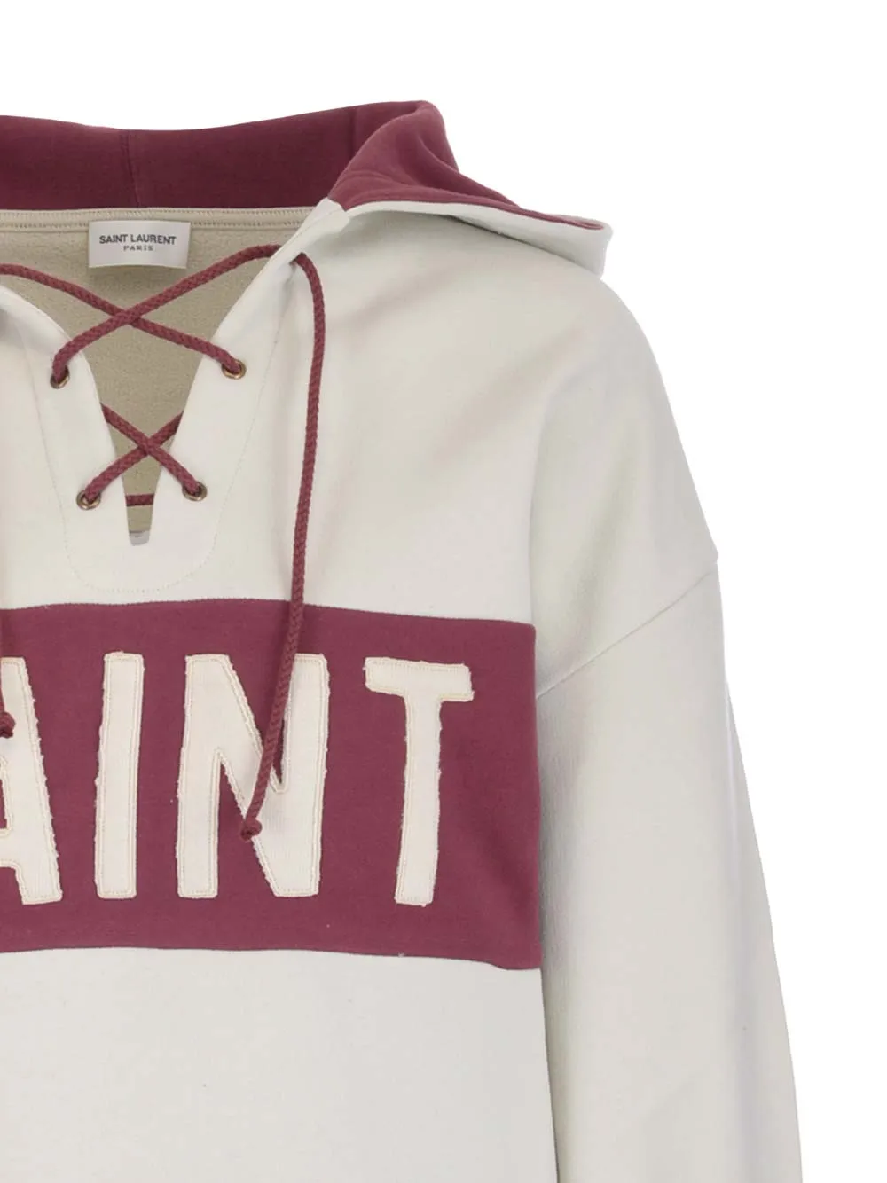 Saint Laurent Logo Patch Drawstring Hoodie