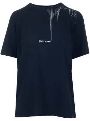 Saint Laurent Logo Printed Crewneck T-Shirt