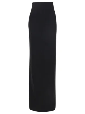 Saint Laurent Side-Slit Straight Hem Maxi Skirt