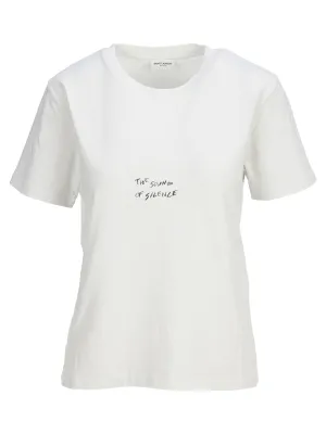 Saint Laurent Slogan Print Crewneck T-Shirt