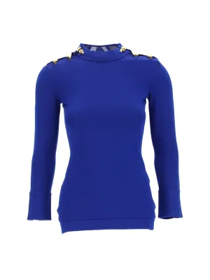 Saint Laurent Straight Hem Long-Sleeved Top