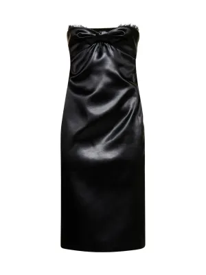 Saint Laurent Strapless Cut-Out Satin Dress