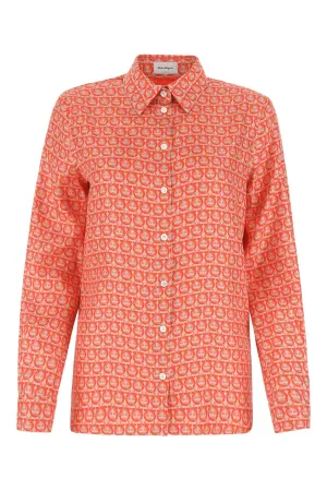 Salvatore Ferragamo All-Over Gancini Print Buttoned Shirt