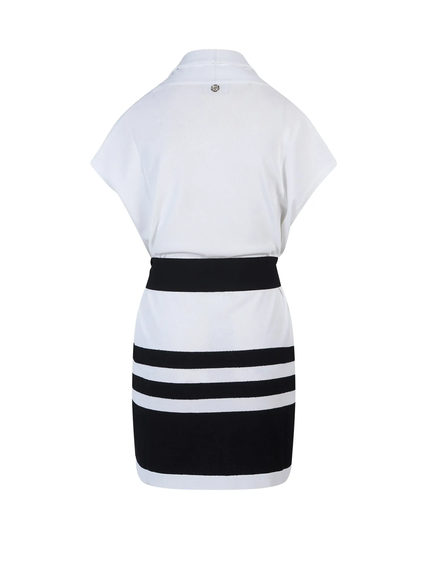Salvatore Ferragamo V-Neck Stripe Detail Shirt Dress