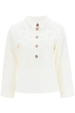See By Chlo Floral Embroidered Long-Sleeved Shirt