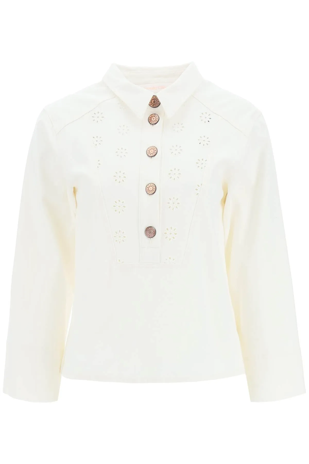 See By Chlo Floral Embroidered Long-Sleeved Shirt