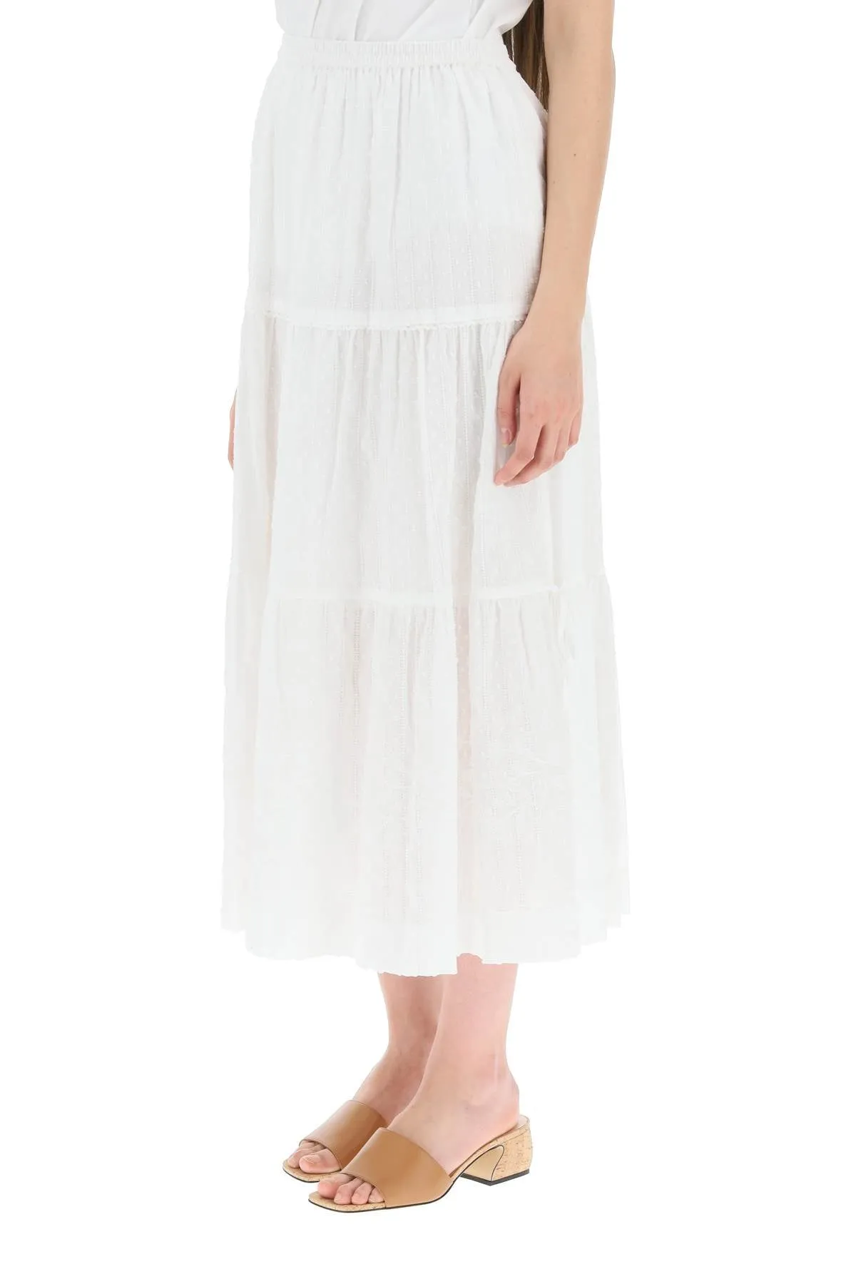 See By Chlo Floral Embroidered Midi Skirt