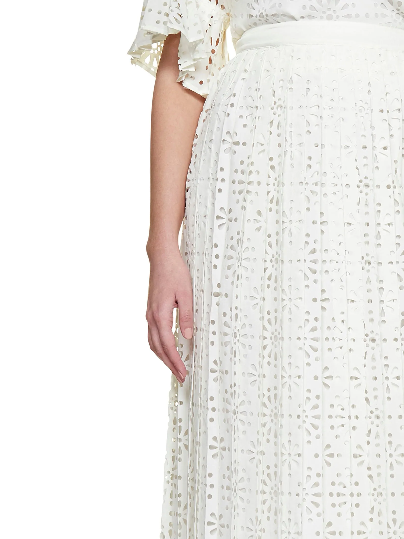 See By Chlo High Waist Pleated Midi Skirt