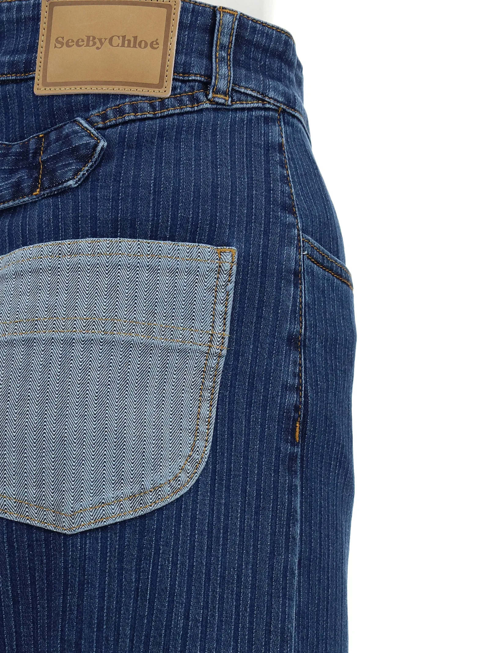 See By Chlo High Waist Striped Jeans