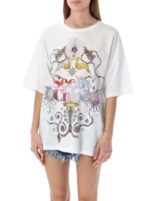 See By Chlo Logo Printed Crewneck T-Shirt