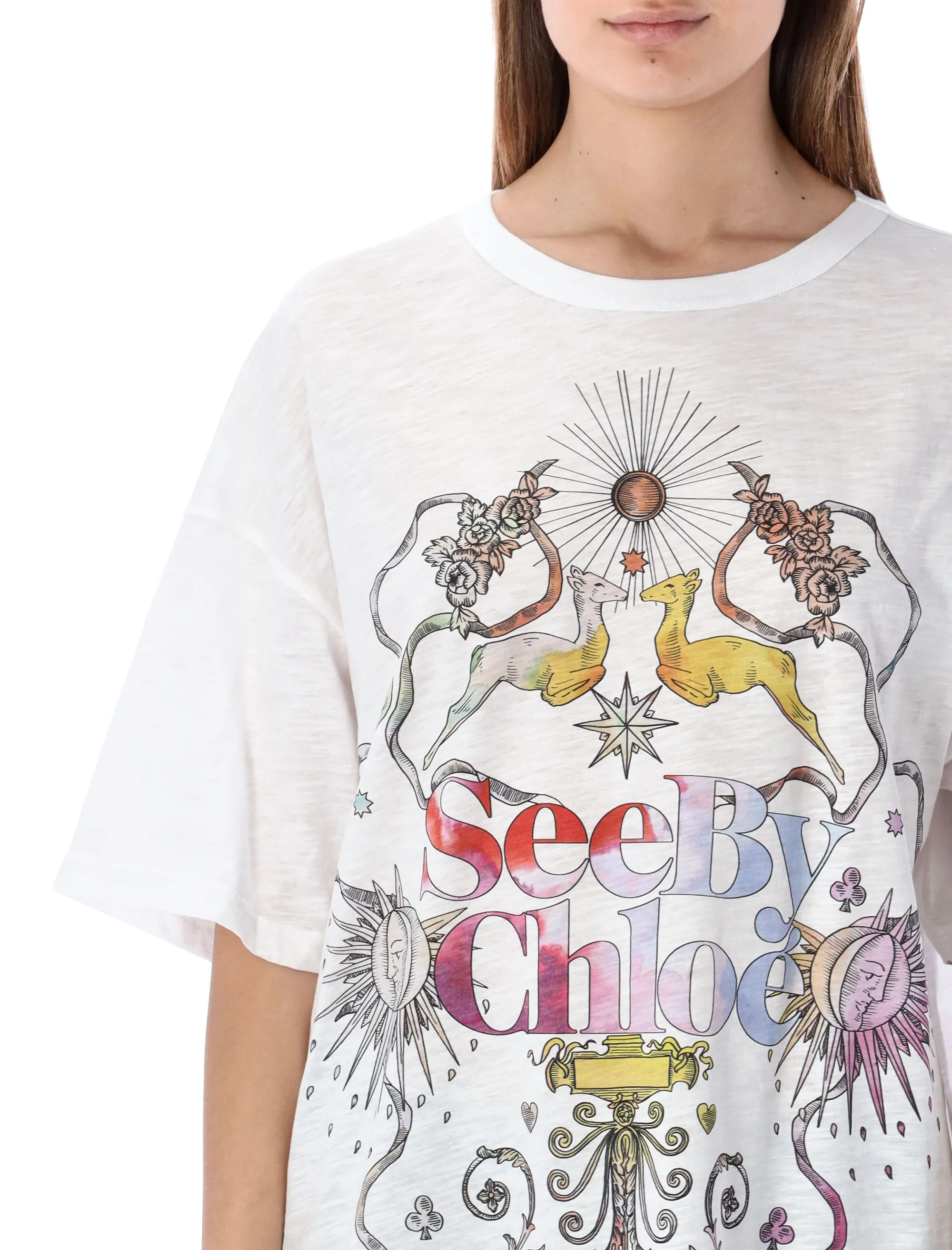 See By Chlo Logo Printed Crewneck T-Shirt