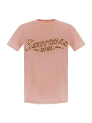 See By Chlo Logo Printed Crewneck T-Shirt