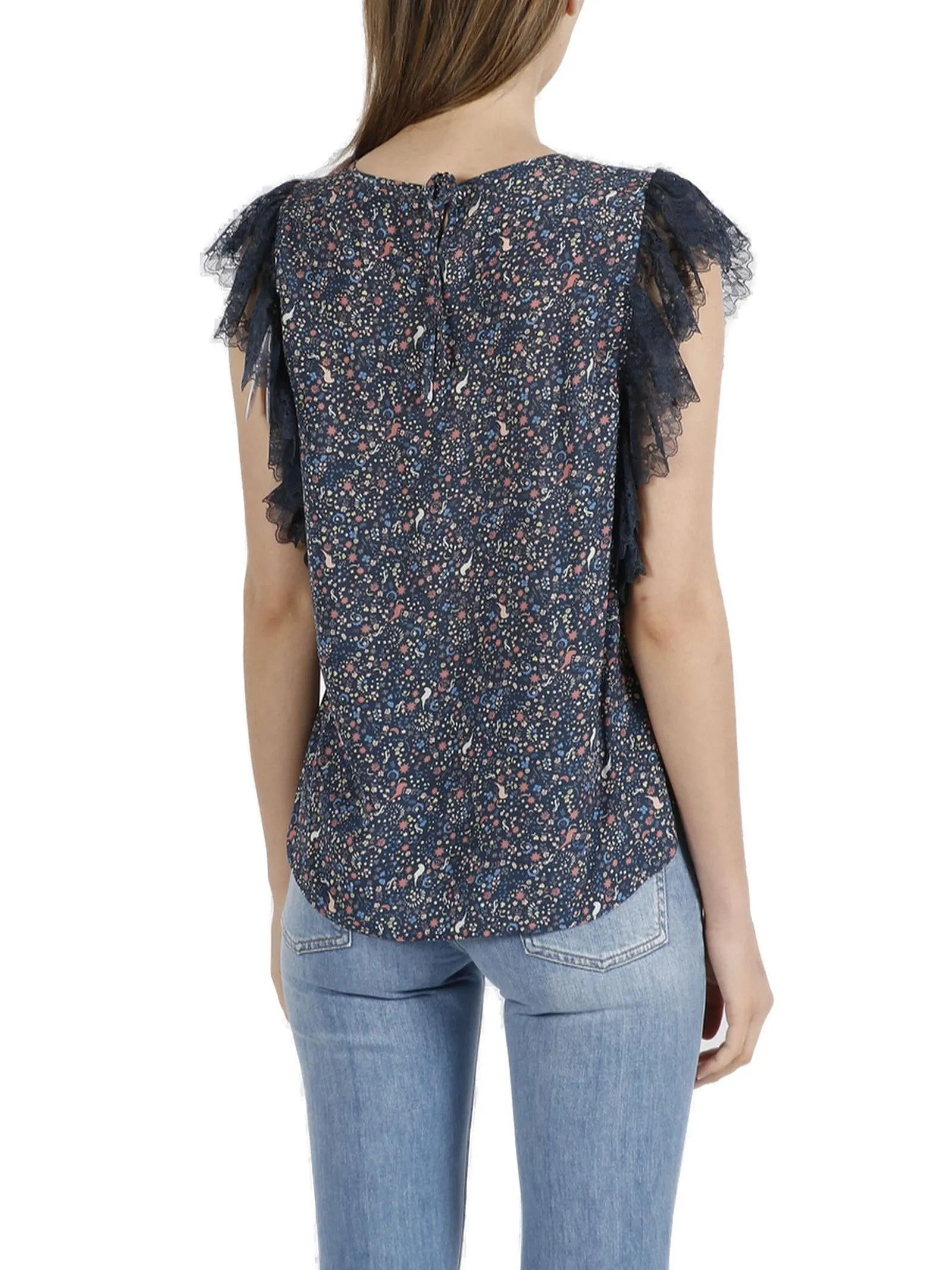 See By Chlo Sleeveless Ruffle Top