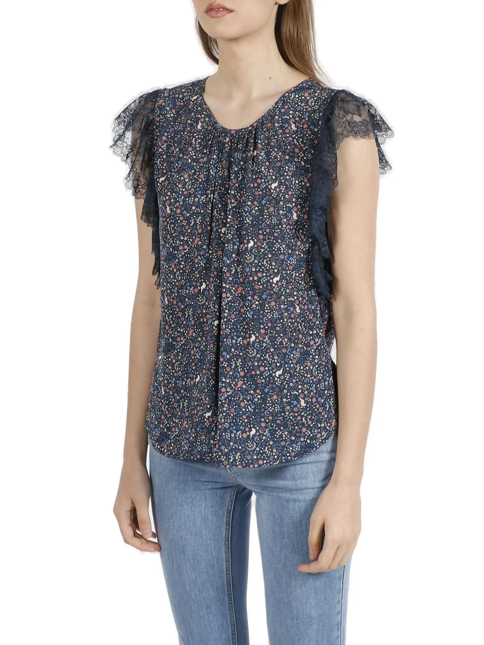 See By Chlo Sleeveless Ruffle Top