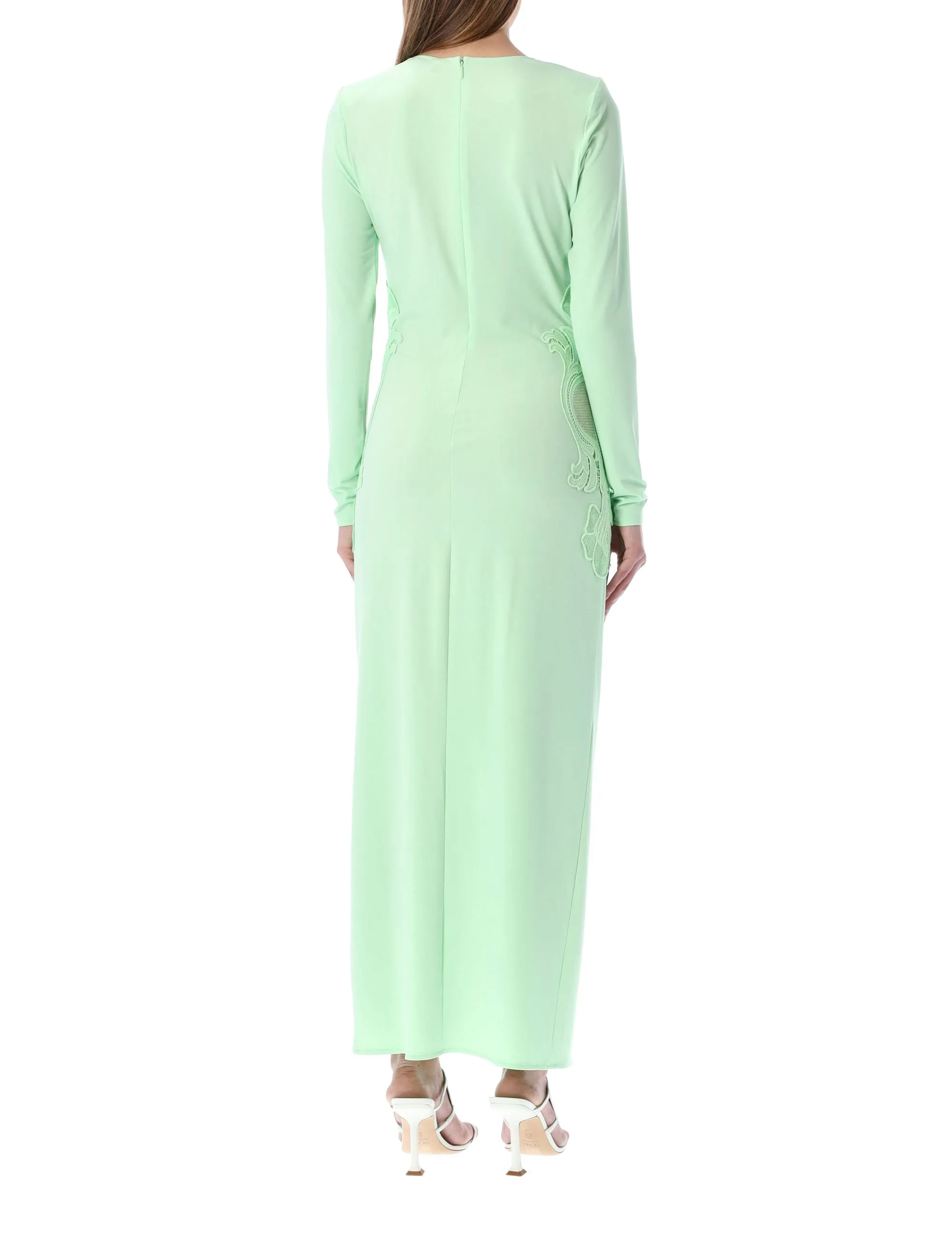 Self-Portrait Draped Long Sleeved Maxi Dress