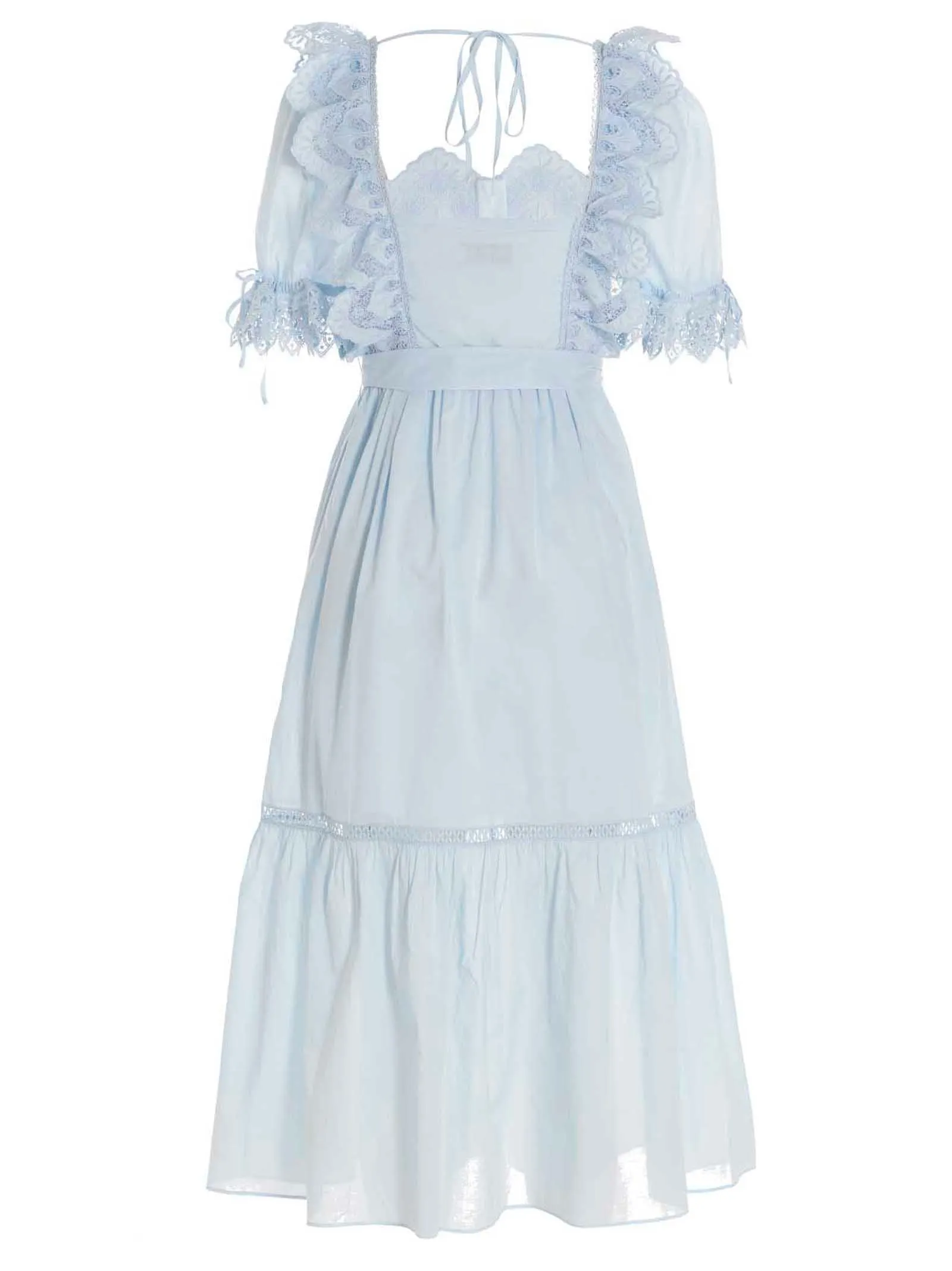 Self-Portrait Floral Broderie Midi Dress