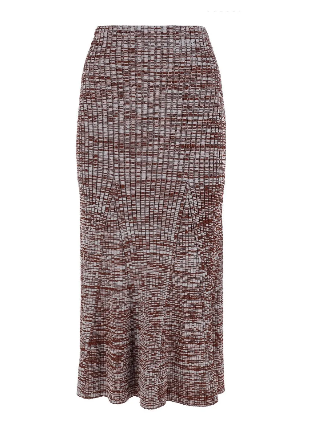 Self-Portrait High Waist Ribbed-Knit Midi Skirt
