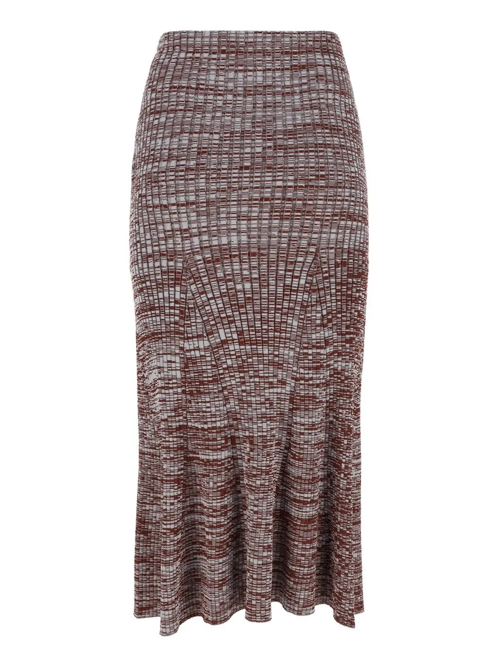Self-Portrait High Waist Ribbed-Knit Midi Skirt