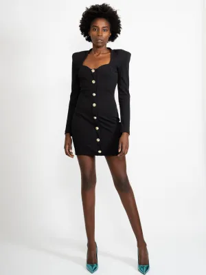 Sheath Dress with Black Buttons