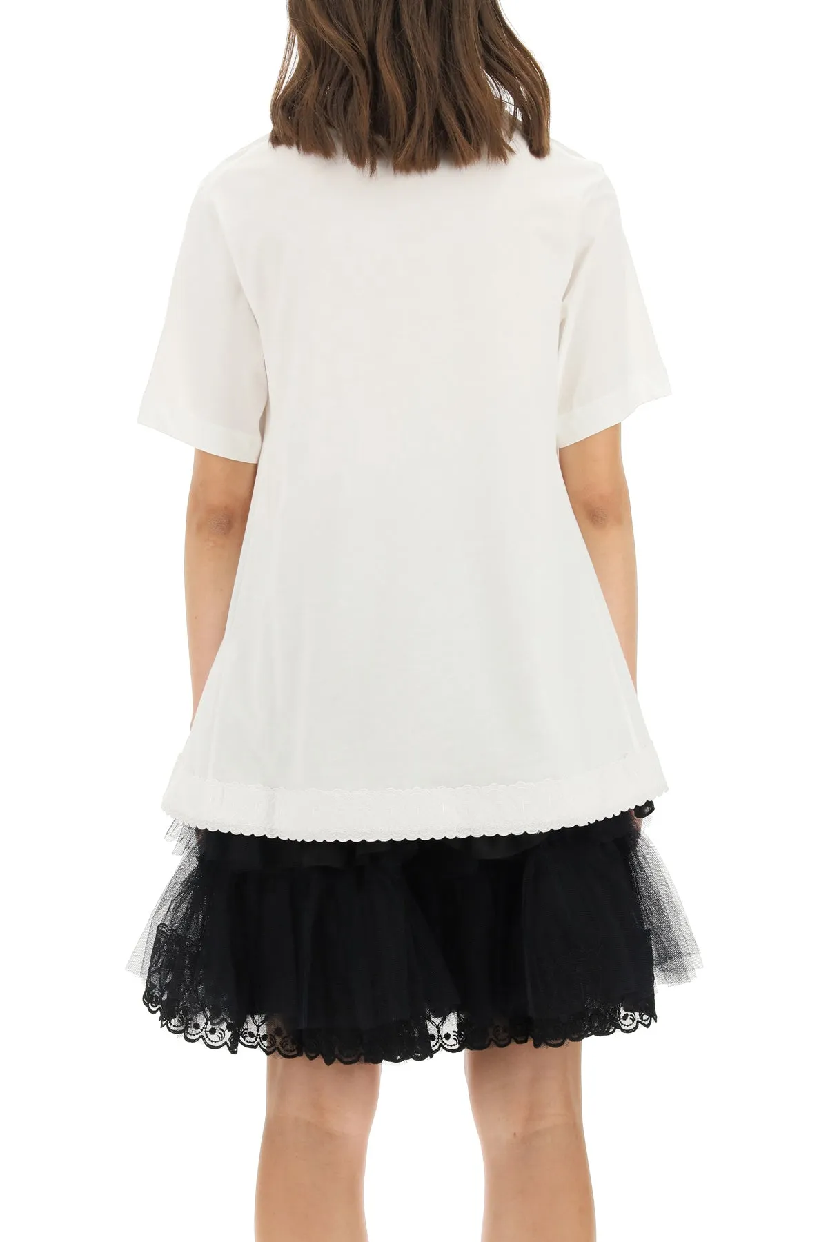 Simone Rocha Embroidered-Hem Crewneck T-Shirt