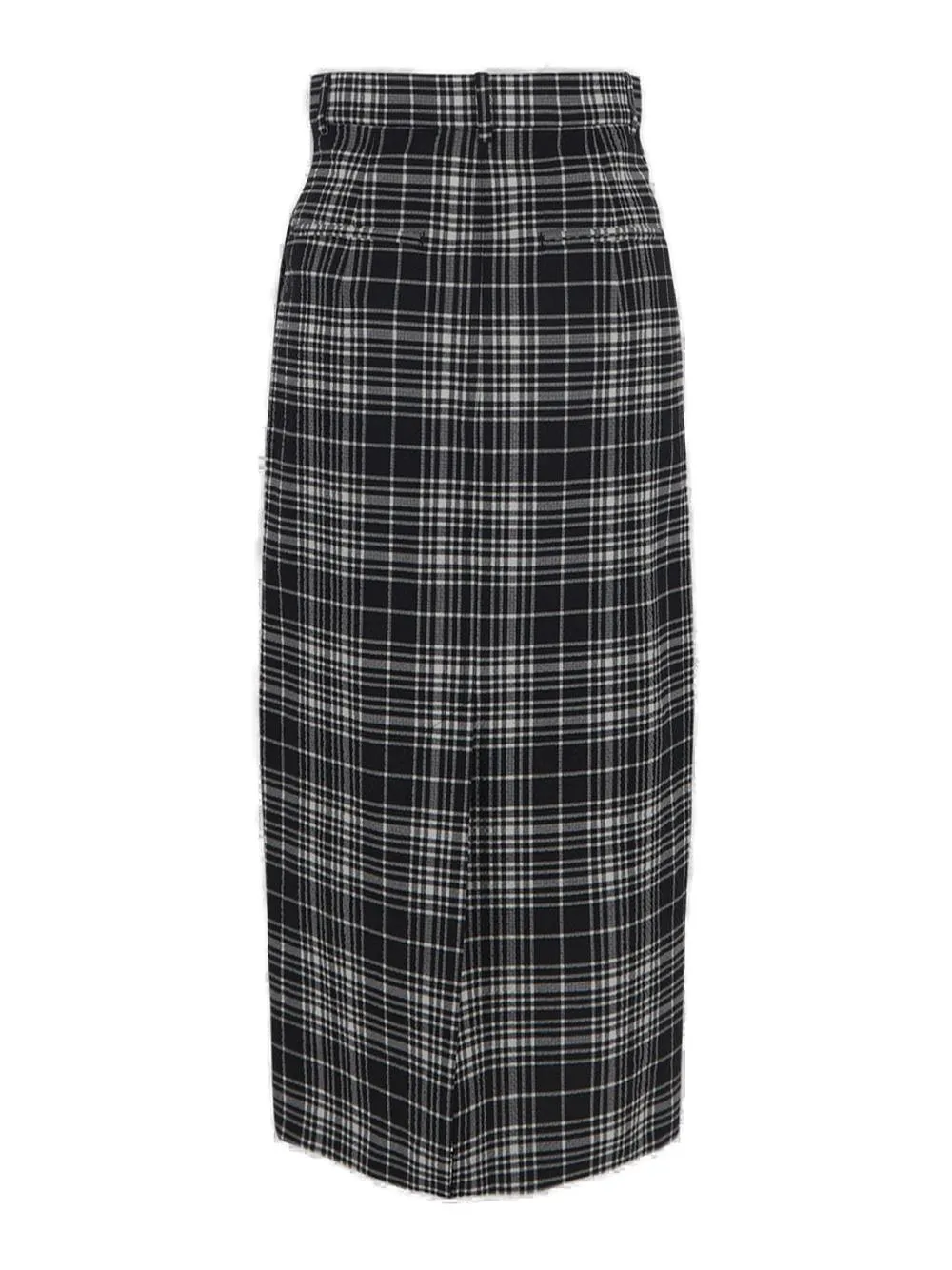 Sportmax Check Pattern Zipped Midi Skirt