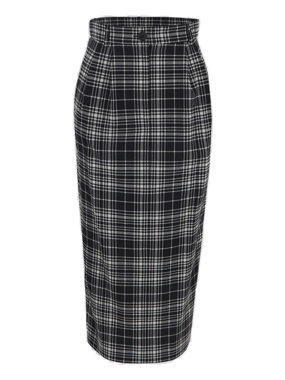 Sportmax Check Pattern Zipped Midi Skirt