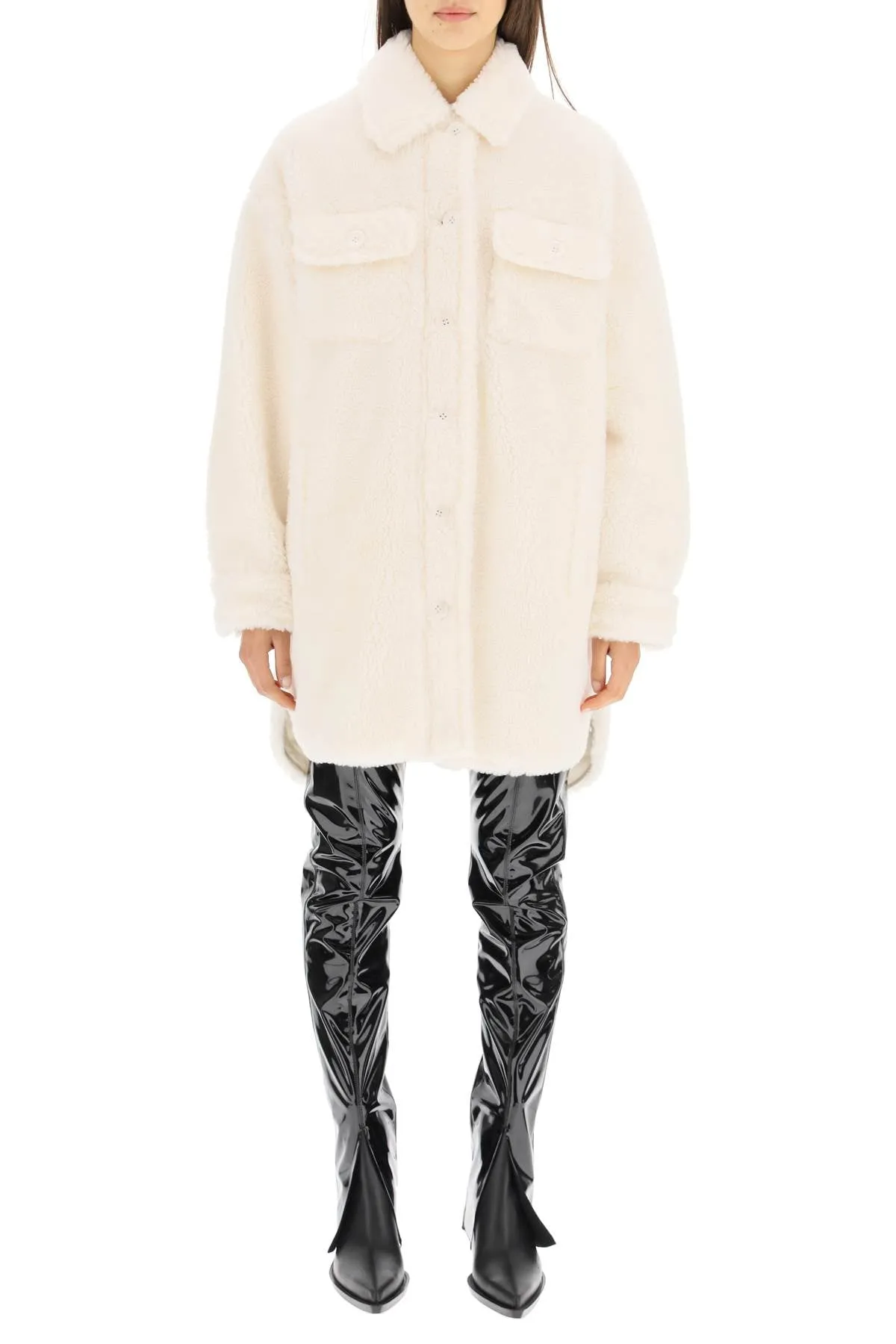 Stand Studio Sabi Faux-Fur Single Breasted Coat