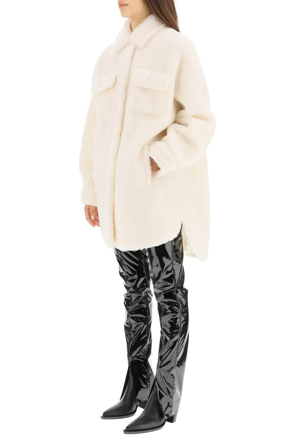 Stand Studio Sabi Faux-Fur Single Breasted Coat